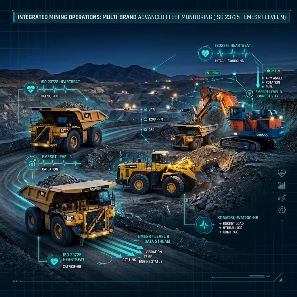 Mixed mining fleet with digital interop heartbeats
